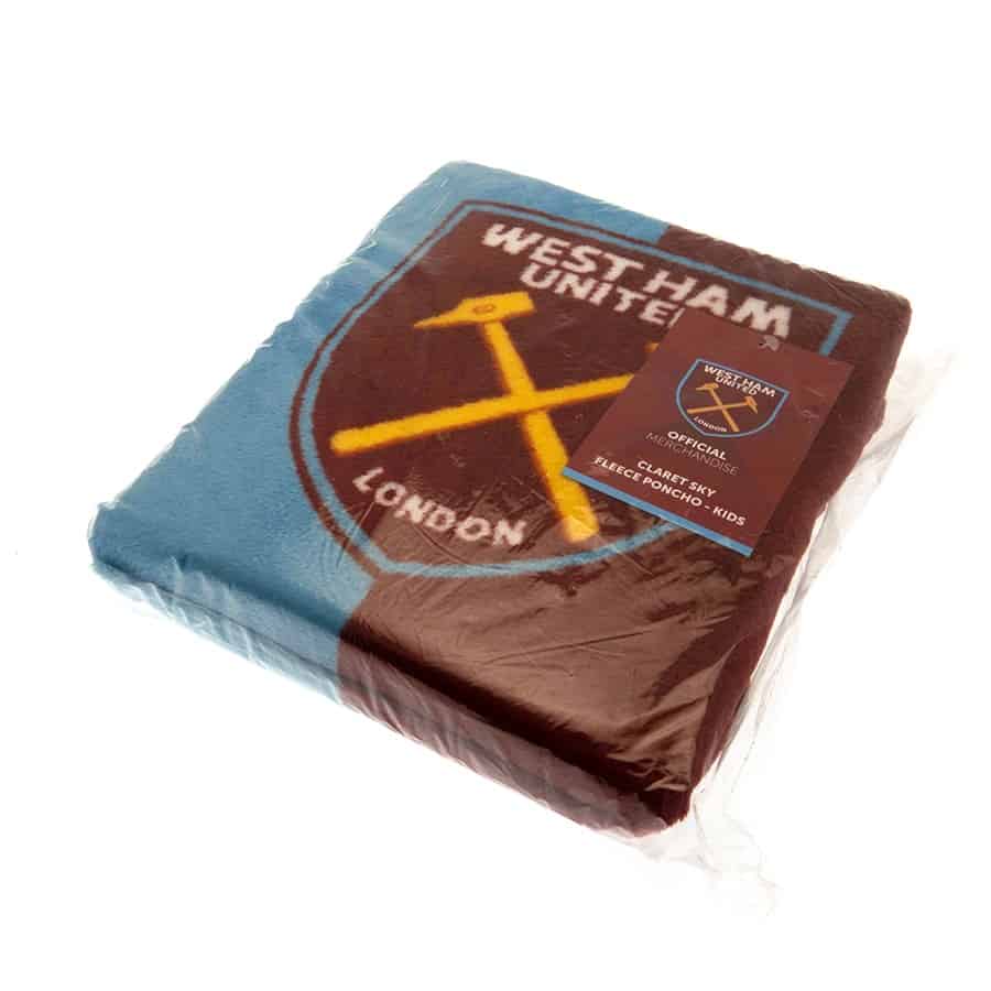 West Ham United FC Poncho Blanket packaged